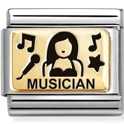Nomination arany "MUSICIAN" charm - 030166/52