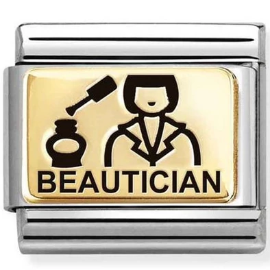 Nomination arany "BEAUTICIAN" charm - 030166/54