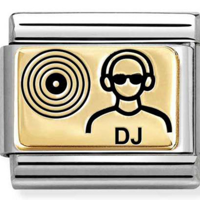 Nomination arany "DJ" charm - 030166/55
