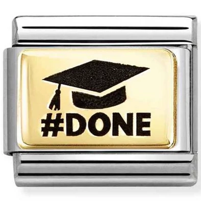 Nomination "#DONE" ballagási kalap charm - 030166/74