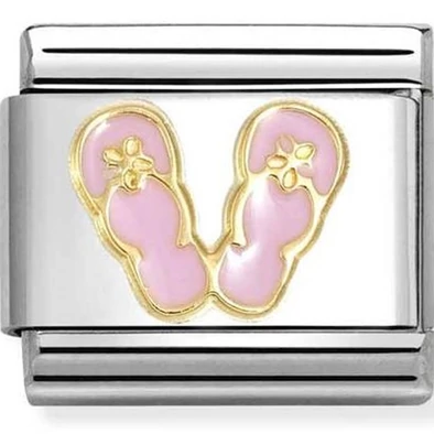 Nomination rózsaszín flip-flop charm - 030272/89