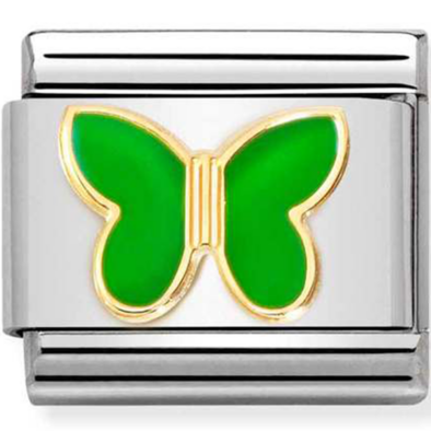 Nomination zöld pillangó charm - 030285/61