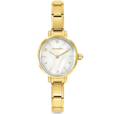 Nomination gyöngyház számlapos arany színű ovális női óra - 076041/008 - Paris