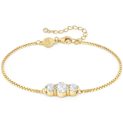 Nomination Colour Wave tripla köves aranyozott ezüst női karkötő  - 149816/012