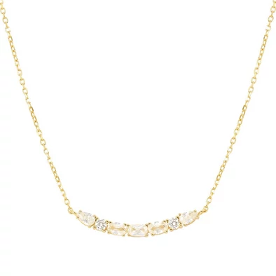 Nomination Colour Wave aranyozott ezüst nyaklánc cirkónia kövekkel - 149857/020