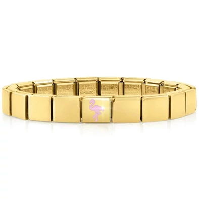 Nomination arany karkötő rózsaszín flamingó charmmal - 239103/03 - Glam