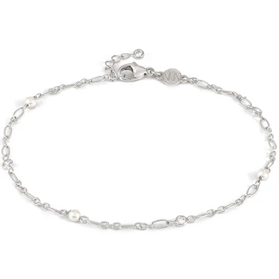 Nomination ezüst bokalánc fehér gyöngyökkel - 241000/007