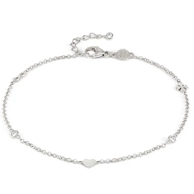 Nomination ezüst bokalánc szív, négylevelű lóhere és cirkónia - 241001/050