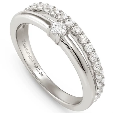 Nomination cirkónia köves dupla ezüst gyűrű  - 241702/001-006