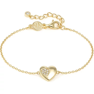 Nomination cirkónia szív aranyozott női karkötő - 242300/006