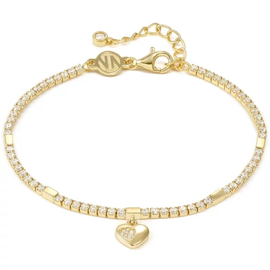 Nomination cirkónia köves aranyozott női karkötő szív függővel - 242302/006