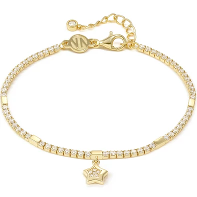 Nomination cirkónia köves aranyozott női karkötő csillag függővel - 242302/009