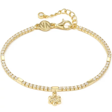 Nomination cirkónia köves aranyozott női karkötő virág függővel - 242302/012