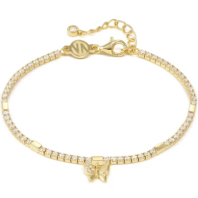 Nomination cirkónia köves aranyozott női karkötő pillangó függővel - 242302/042