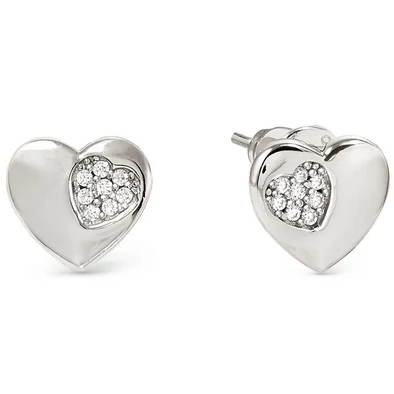 Nomination ezüst szív cirkónia köves fülbevaló - 242304/004
