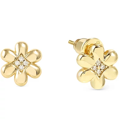 Nomination aranyozott virág cirkónia köves fülbevaló - 242304/012