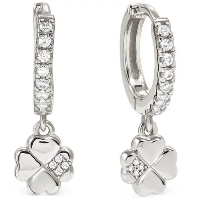 Nomination ezüst négylevelű lóhere karika fülbevaló - 242305/001