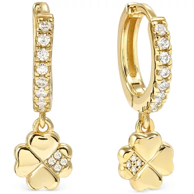 Nomination aranyozott négylevelű lóhere karika fülbevaló - 242305/003