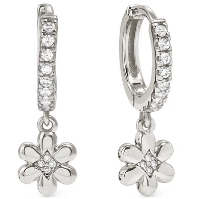 Nomination cirkónia virág ezüst karika fülbevaló - 242305/010