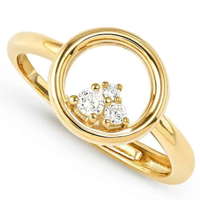 Nomination tripla cirkónia köves kör aranyozott állítható gyűrű - 242600/044