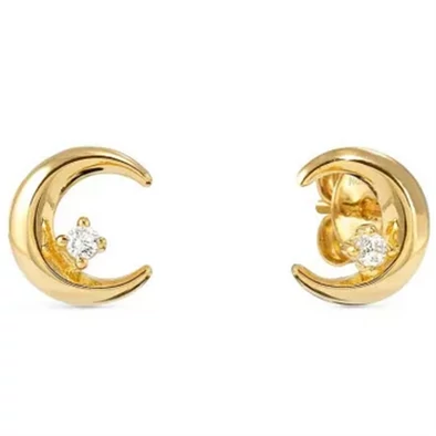 Nomination cirkónia köves aranyozott félhold fülbevaló - 242603/024