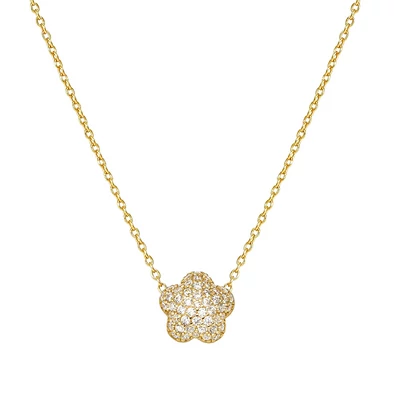 Nomination aranyozott domború virág nyaklánc - 242704/012