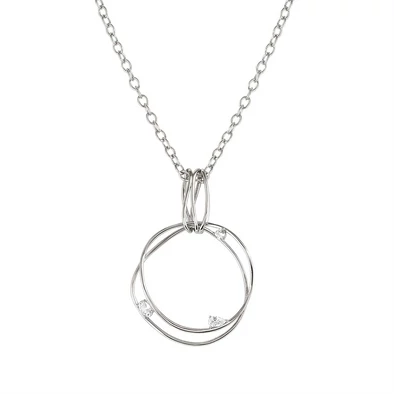Nomination összefonódó kör ezüst nyaklánc cirkónia kövekkel - 242807/010