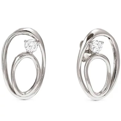 Nomination ovális ezüst fülbevaló cirkónia kővel - 242811/053