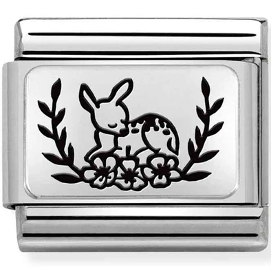 Nomination őzike és virágok charm - 330111/17
