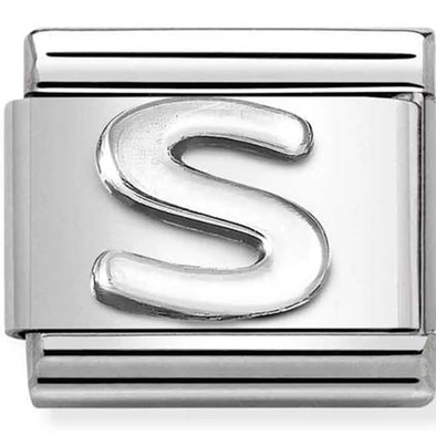 Nomination ezüst "S" charm - 330113/19