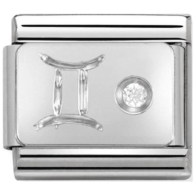 Nomination ezüst ikrek csillagjegy charm - 330302/03