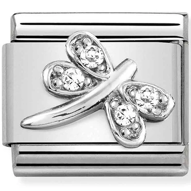 Nomination fehér szitakötő charm - 330304/38