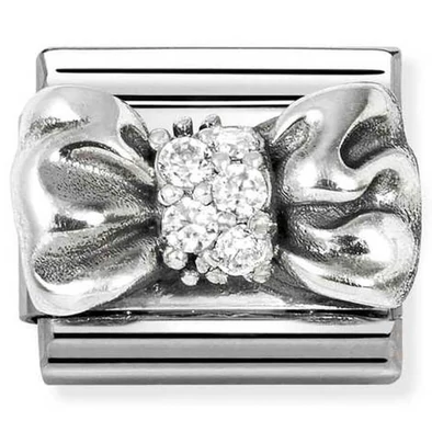 Nomination cirkónia köves masni ezüst charm  - 330323/11