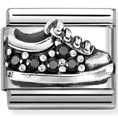 Nomination fekete cirkónia köves tornacipő charm - 330327/18