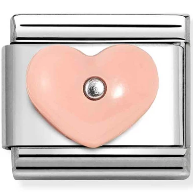 Nomination korall szív ezüst charm  - 330509/18
