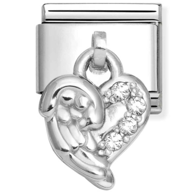 Nomination ezüst angyalszárnyak függő charm - 331800/35