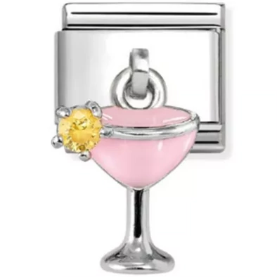 Nomination rózsaszín koktél függő charm - 331815/18
