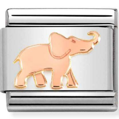 Nomination ezüst charm rozé elefánttal - 430104/45