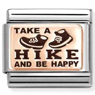 Nomination rozé "Take a hike and be happy" charm  - 430111/20