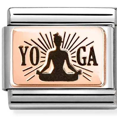 Nomination rozé "YOGA" jóga lótuszülésben ezüst charm - 430111/31