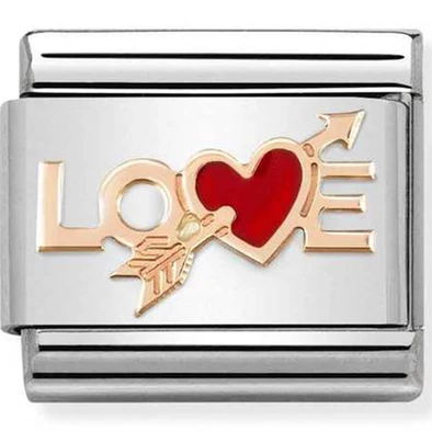 Nomination ezüst charm rozé "LOVE" - 430202/10