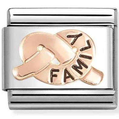 Nomination rozé "Family" csomó charm  - 430202/37