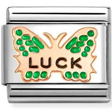 Nomination "LUCK" rozé arany pillangó charm - 430202/48