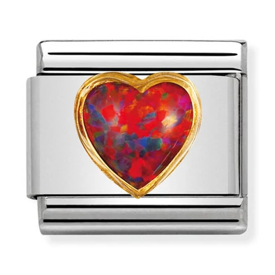 Nomination piros szív charm - 030501/08