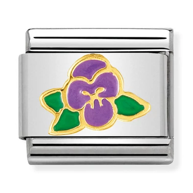 Nomination arany virág charm - 030278/15