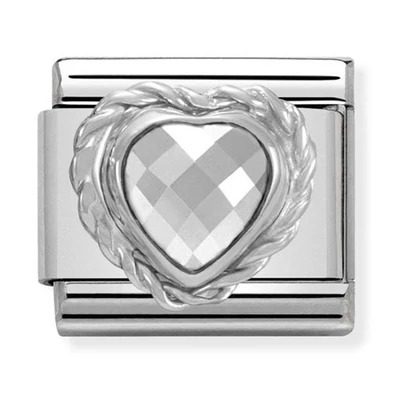 Nomination ezüst szív charm - 330603/010