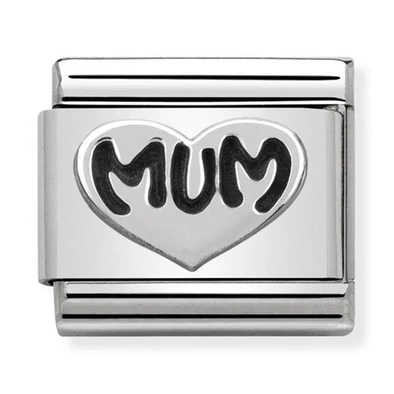 Nomination ezüst szív charm - 330101/12