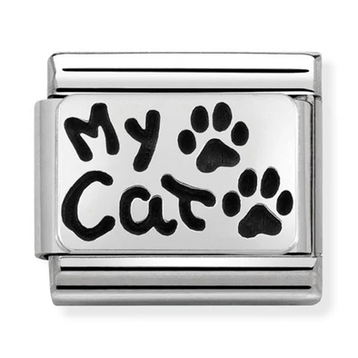 Nomination ezüst "My cat" charm - 330102/36