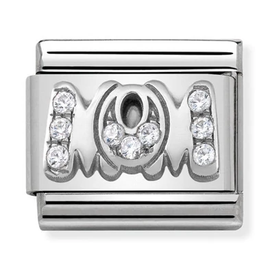 Nomination ezüst 'Mom' charm - 330316/07