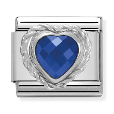 Nomination kék szív charm - 330603/007
